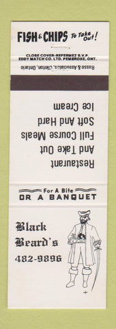 Matchbook Cover - Black Beard's Restaurant Canada