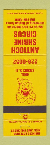 Matchbook Cover - Antioch Shrine Circus Dayton OH