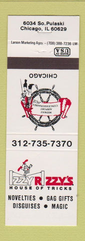 Matchbook Cover - Izzy Rizzy's House of Tricks Magic Gags Chicago IL