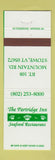 Matchbook Cover - The Partridge Inn Seafood Stowe VT