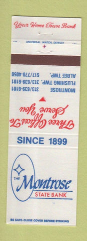 Matchbook Cover - Montrose State Bank Albee Township Flushing Township MI