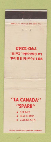 Matchbook Cover - La Canada Sparr Restaurant CA