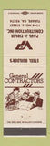 Matchbook Cover - Paul Fidler Construction Tulare CA WEAR
