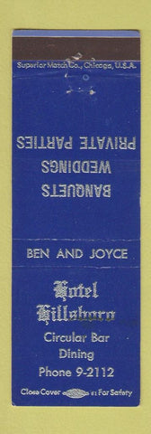 Matchbook Cover - Hotel Hillsboro WI