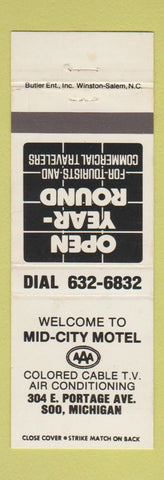 Matchbook Cover - Mid City Motel Sault Ste Marie MI