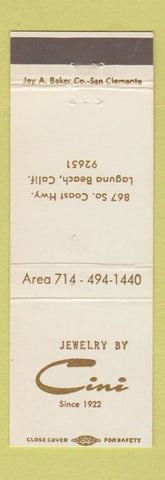 Matchbook Cover - Cini Jewelry Laguna Beach CA