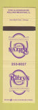 Matchbook Cover - Ritzy's Cafe Rolling Meadows IL