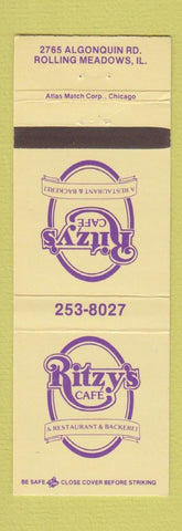 Matchbook Cover - Ritzy's Cafe Rolling Meadows IL