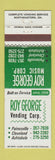 Matchbook Cover - Roy George Music Vending Painesville Cleveland Ashtabula OH