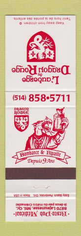 Matchbook Cover - L'Auberge du Dragon Rouge Montreal QC