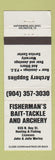 Matchbook Cover - Fisherman's Bait Tackle Archery WHITE