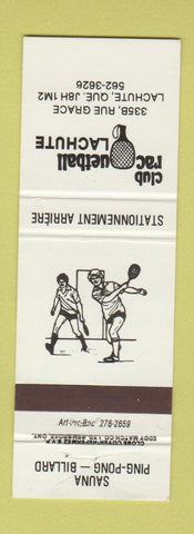 Matchbook Cover - Club Racquetball Lachute QC