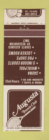 Matchbook Cover - Augusta Tennis Club ST Cloud MN