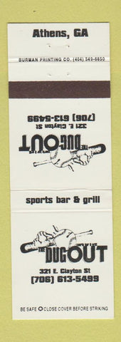 Matchbook Cover - Dugout Athens GA