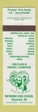 Matchbook Cover - Raymond High Schol Raymond NH 1993 baseball champs