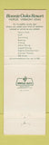 Matchbook Cover - Bonnie Oaks Resort Fairlee VT
