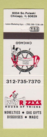 Matchbook Cover - Izzy Rizzy's House of Tricks Magic Gags Chicago IL