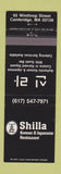 Matchbook Cover - Shilla Korean Japanese Restaurant Cambridge MA