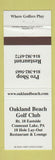 Matchbook Cover - Oakland Beach Golf Club Conneaut Lake PA