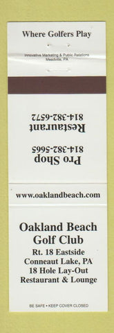Matchbook Cover - Oakland Beach Golf Club Conneaut Lake PA