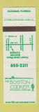 Matchbook Cover - Boston Cooker Restaurant Oldsmar FL