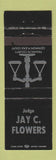 Matchbook Cover - Judge Jay C Flowers Franklin County