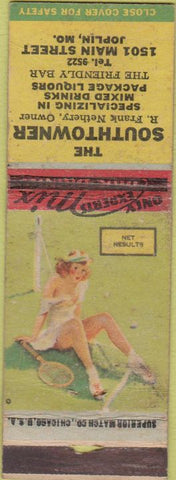 Matchbook Cover - Southtowner Joplin MO pinup WORN