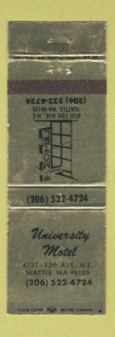 Matchbook Cover - University Motel Seattle WA WEAR