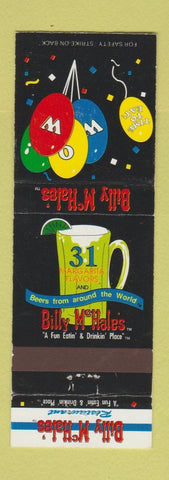 Matchbook Cover - Bill McHales Restaurant Renton Redmond Tacoma Bellingham WA
