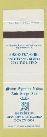 Matchbook Cover - Miami Springs Villas and Kings Inn Miami Springs FL