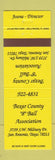 Matchbook Cover Bexar County 9 Ball Association San Antonio TX billiards YELLOW