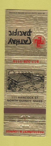 Matchbook Cover - Cathay Pacific North Quincy MA