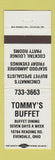 Matchbook Cover - Tommy's Buffet Evendale OH