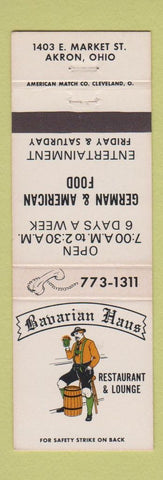 Matchbook Cover - Bavarian Haus Restaurant German Akron OH