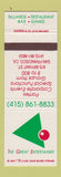 Matchbook Cover - The Great Entertainer San Francisco CA