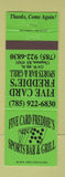 Matchbook Cover - Five Card Freddie's Sports Bar Chapman KS