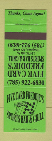Matchbook Cover - Five Card Freddie's Sports Bar Chapman KS
