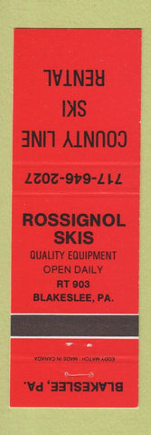 Matchbook Cover - Rossignol Skis Blakeslee PA rental