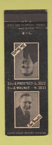 Matchbook Cover - Tom Veretta Amusement billiards bowling ping pong Chicago?