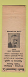 Matchbook Cover - Tom Veretta Amusement billiards bowling ping pong Chicago?