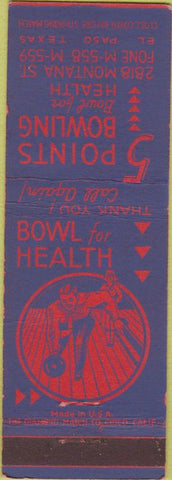 Matchbook Cover - 5 Points Bowling El Paso TX