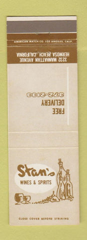 Matchbook Cover - Stan's Wines Spirits Hermosa Beach CA
