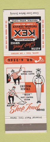 Matchbook Cover - Kex National Mills Wiping Clothes Austin San Antonio TX