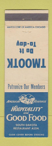 Matchbook Cover - South Dakota Restaurant Association SD