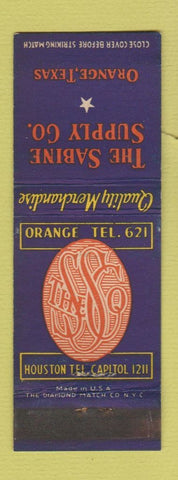 Matchbook Cover - Sabine Supply Orange TX