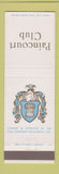 Matchbook Cover - Paincourt Club