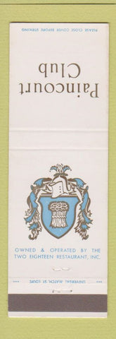 Matchbook Cover - Paincourt Club