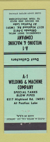 Matchbook Cover - A1 Welding Machine White Lake MI