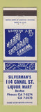 Matchbook Cover - Silverman's 114 Canal ST Liquor Boston MA