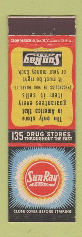 Matchbook Cover - Sun Ray Drug Stores